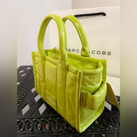 NWT Marc Jacobs Mini Tote Bag in Acid Lime Color - Picture 4 of 11